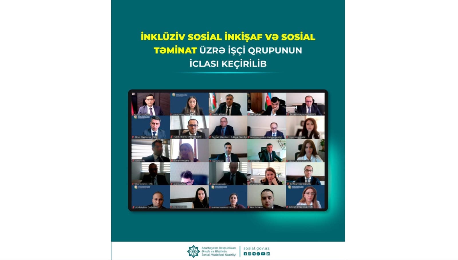 İnklüziv sosial inkişaf və sosial təminat üzrə İşçi qrupunun növbəti iclası keçirilib