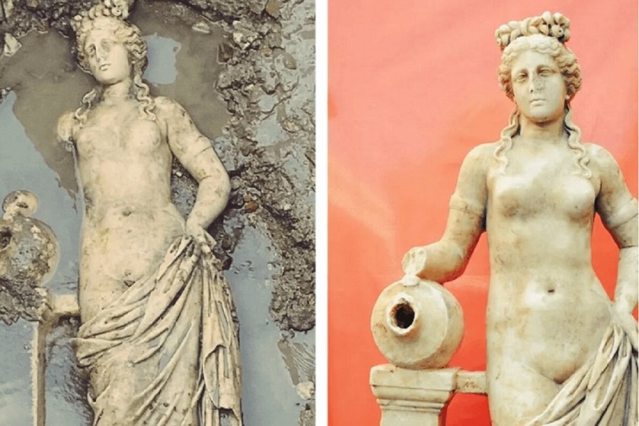 Arxeoloqlar 3 m dərinlikdən mərmərdən pəri heykəli tapıblar