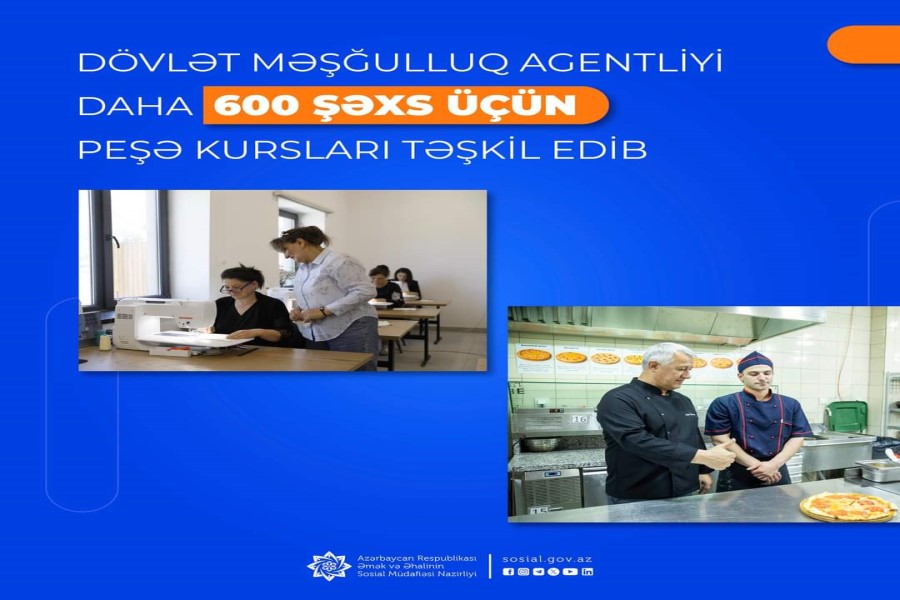 Dövlət Məşğulluq Agentliyi daha 600 şəxs üçün peşə kursları təşkil edib