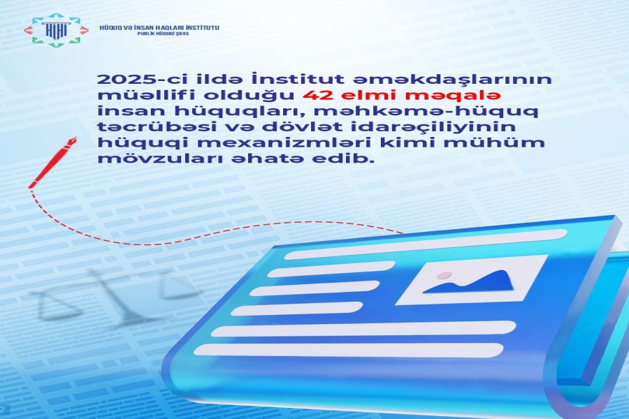 2025-ci ildə insan hüquqları və hüquqi idarəçilik üzrə 42 elmi məqalə dərc edib