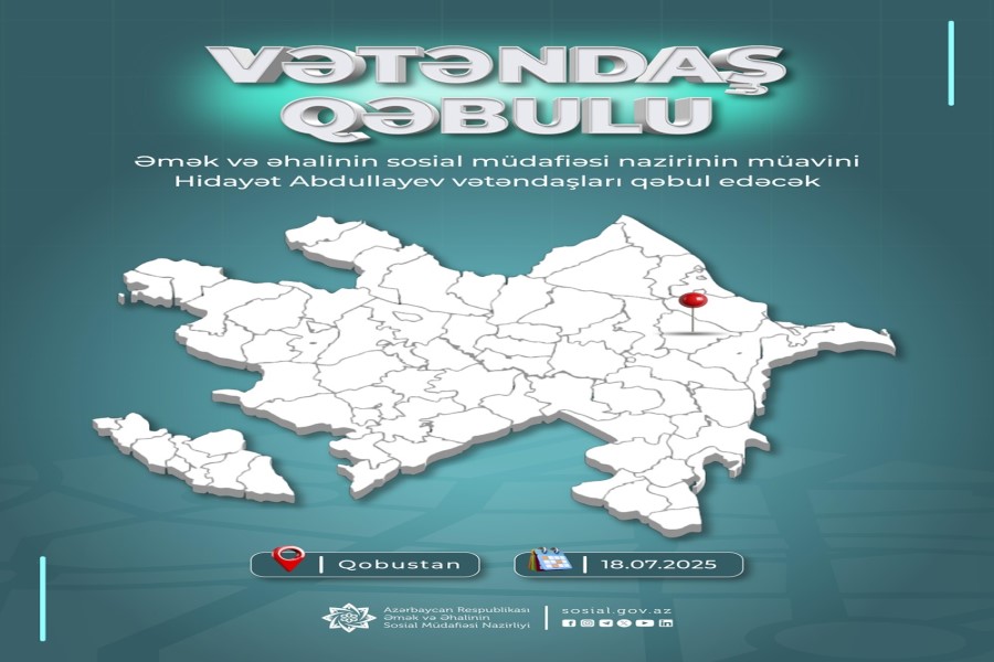Nazir müavini Hidayət Abdullayev Qobustan rayonunda vətəndaşları qəbul edəcək