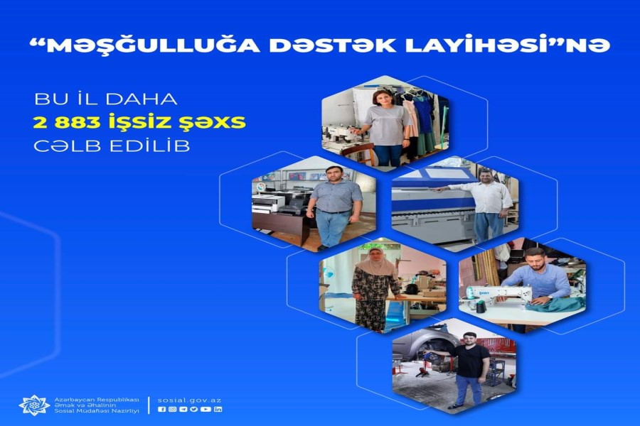 “Məşğulluğa Dəstək Layihəsi”nə bu il daha 2883 işsiz şəxs cəlb edilib