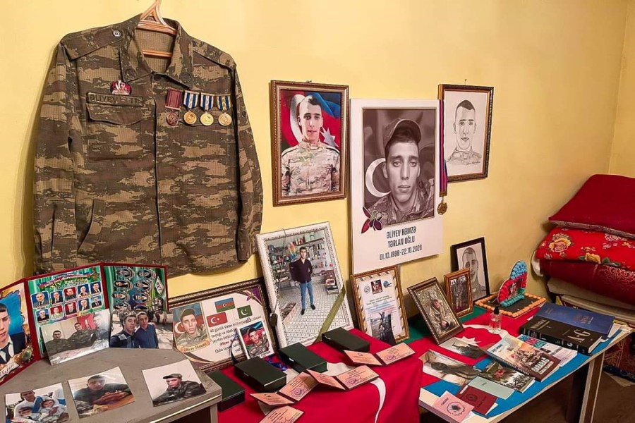 44 günlük Vətən müharibəsi şəhidi Həmzə Əliyevin ailəsi ziyarət edilib