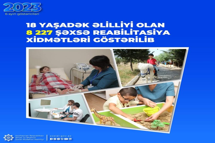 Bu ilin 6 ayı ərzində 8200-dən çox 18 yaşadək əlilliyi olan şəxsə reabilitasiya xidmətləri göstərilib