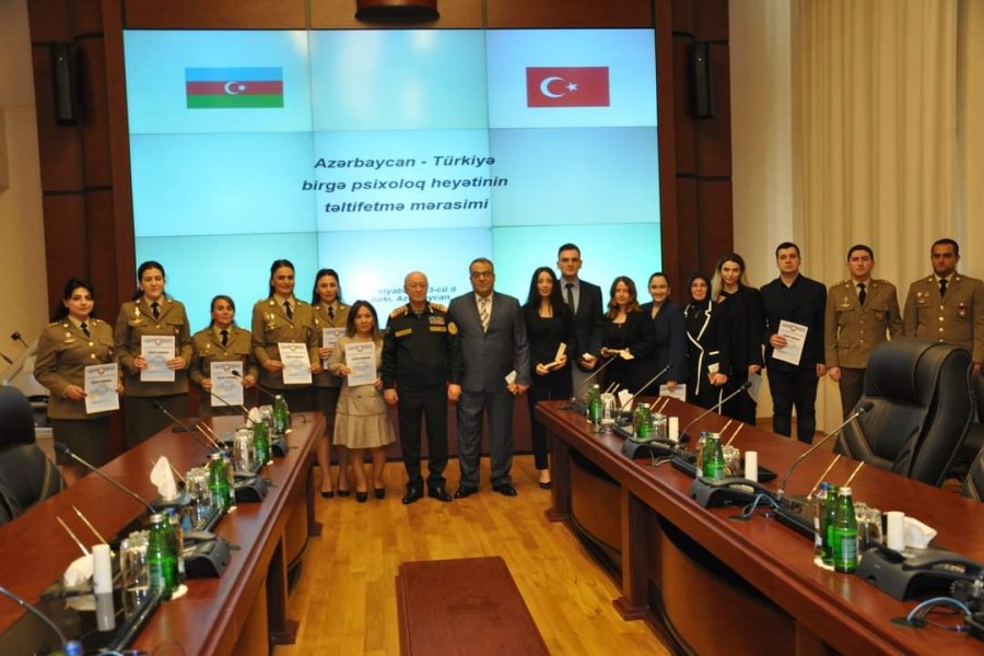 Vətən müharibəsi ilə əlaqədar psixoloji yardım həyata keçirmiş türkiyəli və yerli mütəxəssislər mükafatlandırılıb