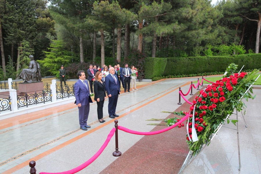 Türkiyə QHT nümayəndələri Fəxri Xiyabanı, Şəhidlər Xiyabanını və türk əsgərlərinin xatirəsinə ucaldılmış abidəni ziyarət etdilər - FOTOLAR
