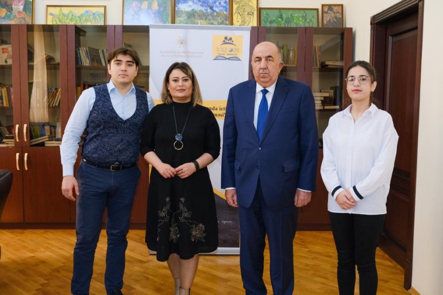 Layihə çərçivəsində akademik Vaqif Abbasovla tələbələrin görüşü keçirilib - FOTO +VİDEO