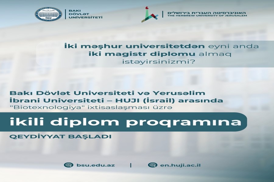 İkili magistr diplomu proqramına qəbul elan olunub