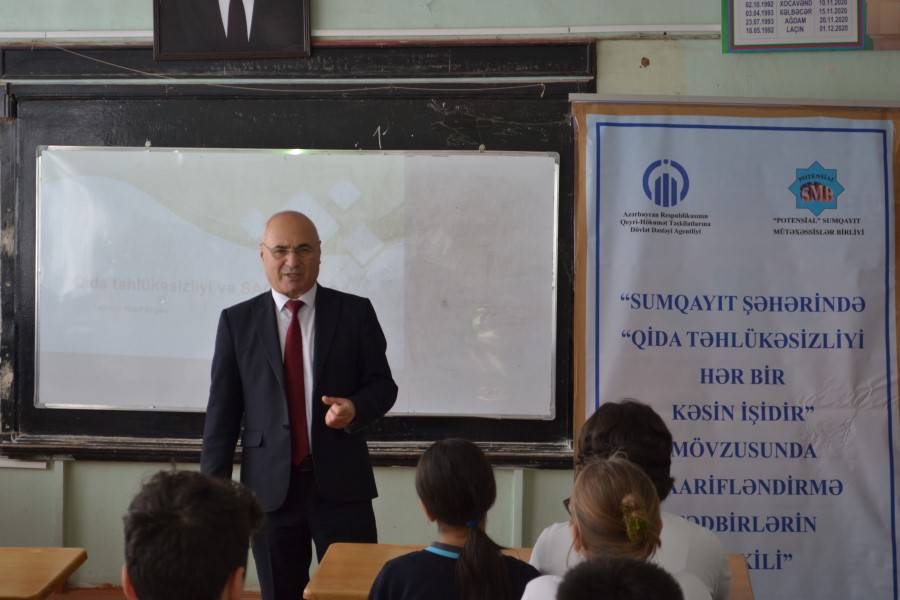 Sumqayıt şəhəri 24 saylı orta məktəbdə “Qida təhlukəsizliyinin uşaqların sağlamlığında rolu” mövzusunda fakultativ məşğələ keçirilib