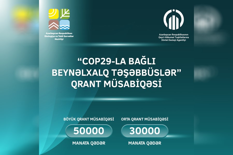 QHT-lər üçün “COP29-la bağlı beynəlxalq təşəbbüslər” qrant müsabiqəsi elan olunub - MƏBLƏĞ 50 000 manat