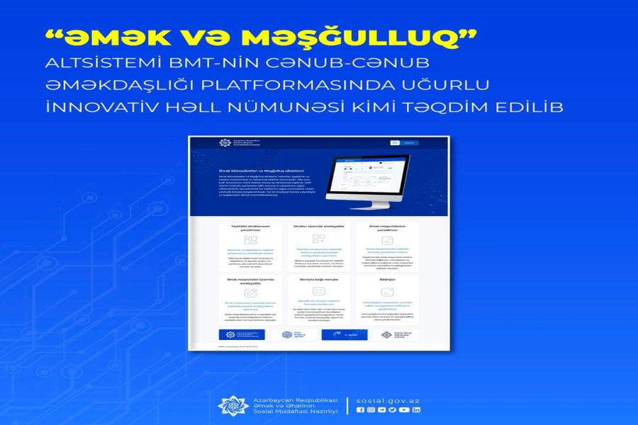 “Əmək və Məşğulluq” altsistemi BMT-nin Cənub-Cənub əməkdaşlığı platformasında uğurlu innovativ həll nümunəsi kimi təqdim edilib
