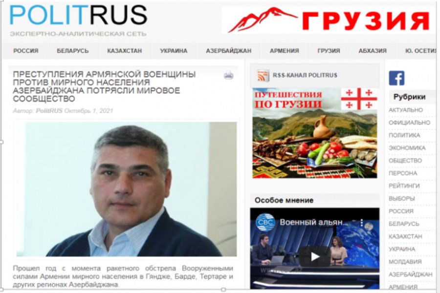 Azərbaycanlı jurnalist Rusiya mətbuatında ermənilərin Gəncə, Bərdə və Tərtər terrorundan yazıb
