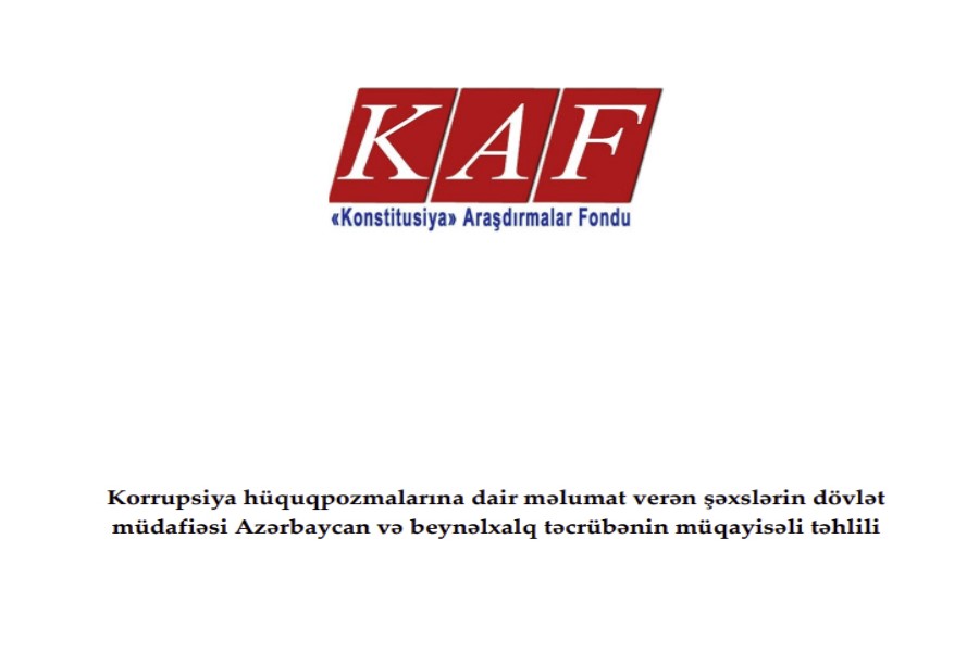 Korrupsiya hüquqpozmalarına dair məlumat verən şəxslərin dövlət müdafiəsi Azərbaycan və beynəlxalq təcrübənin müqayisəli təhlili