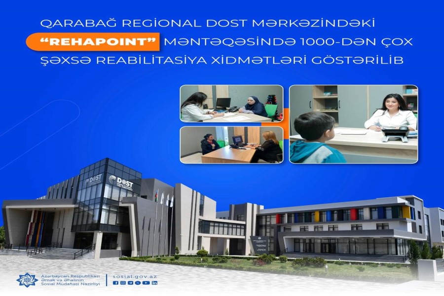 Qarabağ Regional DOST Mərkəzindəki “RehaPoint” Məntəqəsində 1000-dən çox şəxsə reabilitasiya xidmətləri göstərilib