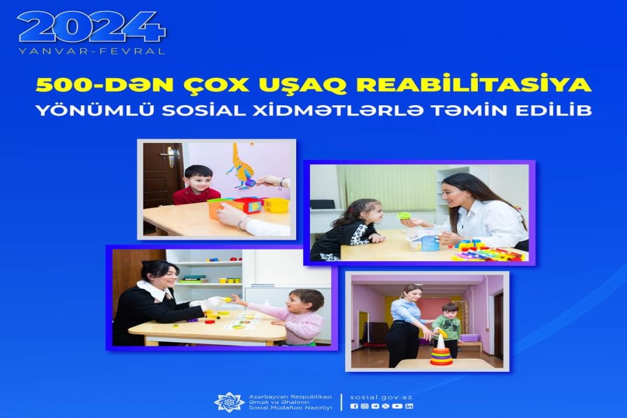 500-dən çox uşaq reabilitasiya yönümlü sosial xidmətlərlə təmin edilib