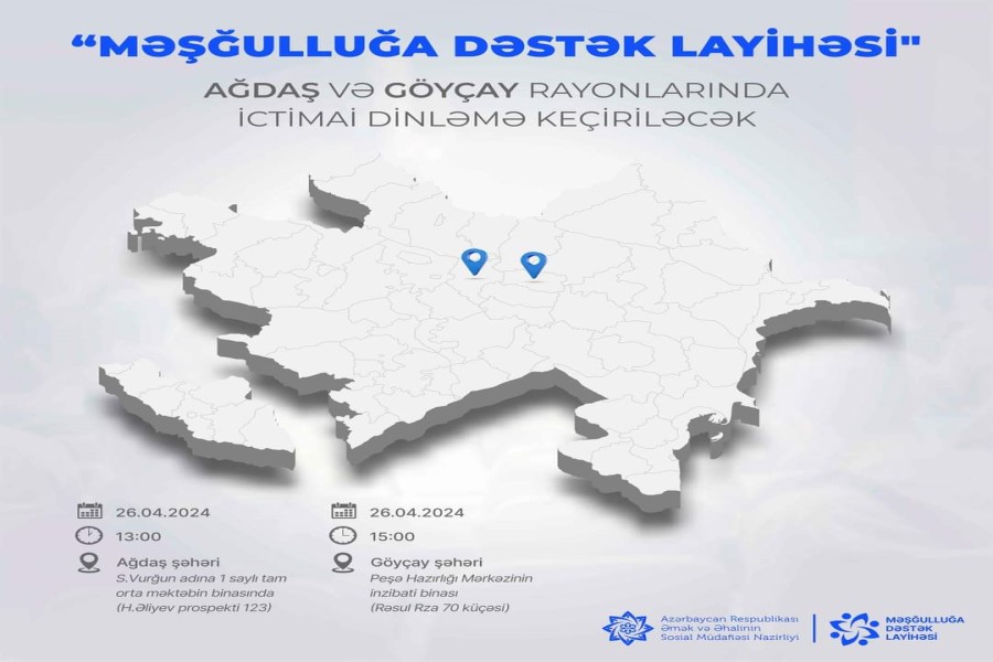 “Məşğulluğa Dəstək Layihəsi” ilə bağlı daha iki rayonda ictimai dinləmələr keçiriləcək