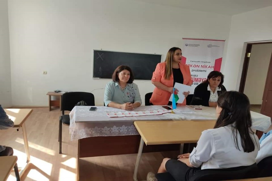 "Cəmiyyətin inkişafında erkən nikah problemi" layihəsi çərçivəsində növbəti tədbir keçirilib - FOTO