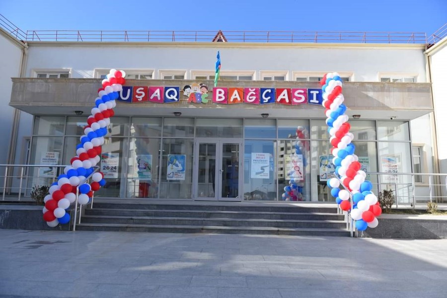 Abşeron rayonunda yeni inşa edilmiş uşaq bağçası istifadəyə verilib