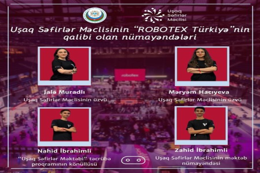 Uşaq Səfirlər Məclisinin nümayəndələri "Robotex Türkiyə"də uğura imza attı