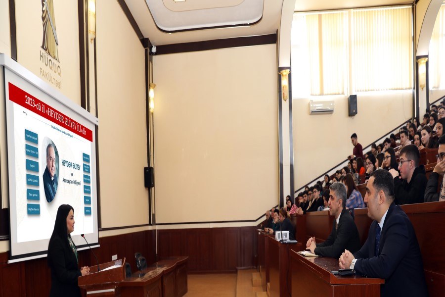 Hüquq fakültəsində “Heydər Əliyev və Azərbaycan ədliyyəsi” elektron məlumat platformasının təqdimatı keçirilib - FOTO