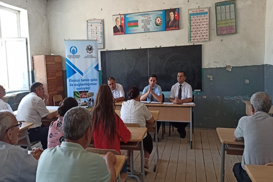 Ekoloji təmiz qida məhsullarından istifadənin təbliği ilə bağlı növbəti tədbir Əmirxanlı kəndində keçirilib - FOTOLAR