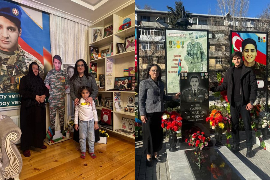 QHT sədri Şəhid ailələrini yeni il bayramı ərəfəsində ziyarət edib - FOTOLAR