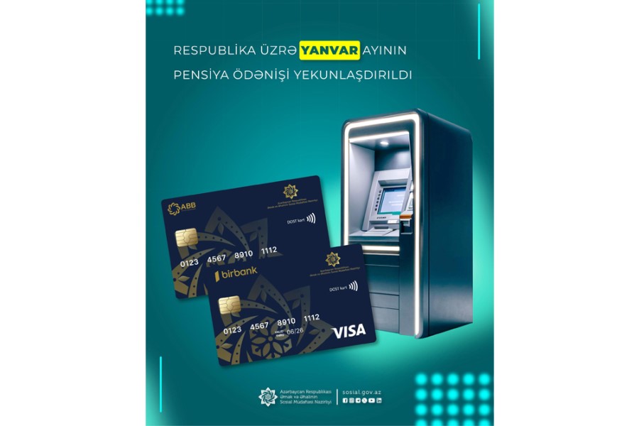 Respublika üzrə yanvar ayının pensiya ödənişi yekunlaşdırıldı