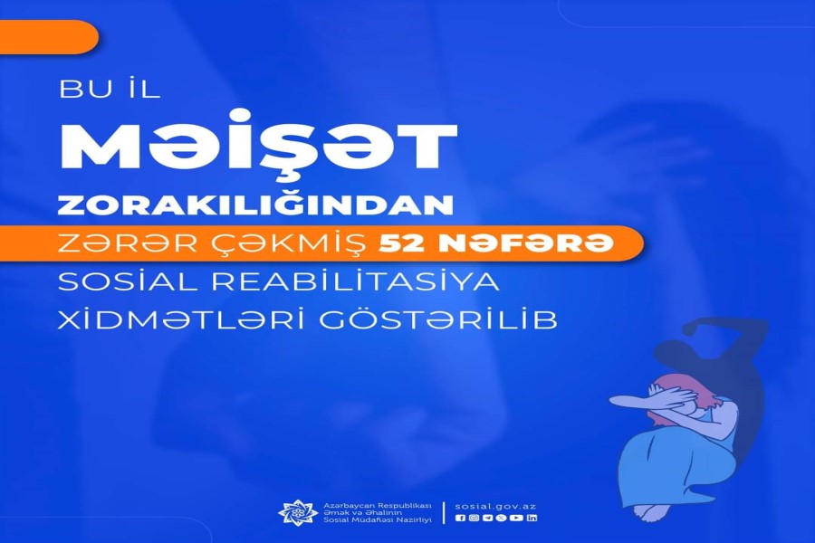 Bu il məişət zorakılığından zərər çəkmiş 52 nəfərə sosial reabilitasiya xidmətləri göstərilib