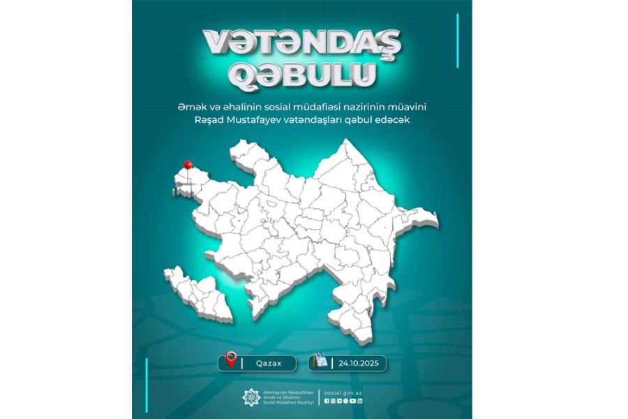 Nazir müavini Rəşad Mustafayev Qazax rayonunda vətəndaşları qəbul edəcək
