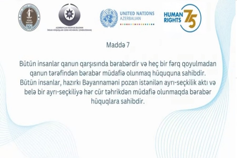 Bütün insanlar qanun qarşısında bərabərdir – VİDEOÇARX