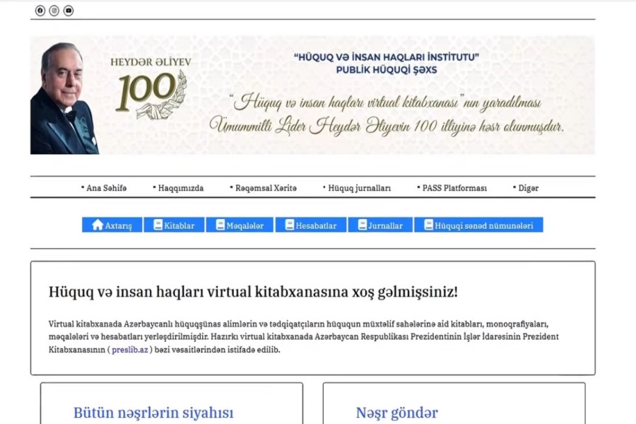 Hüquq və İnsan Haqları İnstitutu virtual kitabxanadan istifadəyə dair VİDEO TƏLİMAT təqdim edib