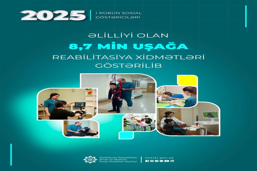 Birinci rübdə əlilliyi olan 8,7 min uşağa reabilitasiya xidmətləri göstərilib