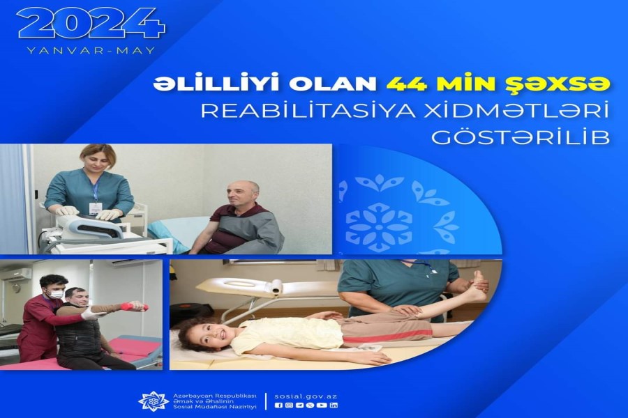 Yanvar-may aylarında əlilliyi olan 44 min şəxsə reabilitasiya xidmətləri göstərilib