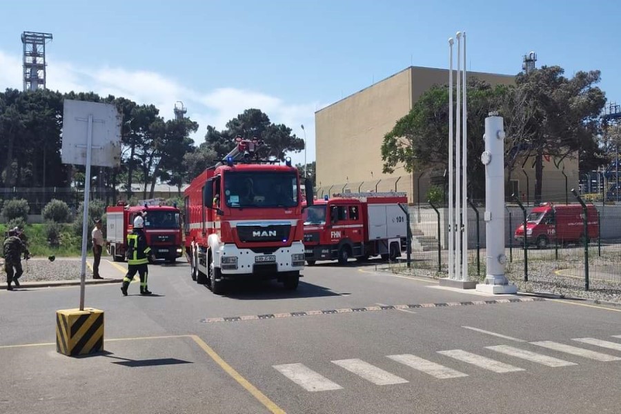 FHN-in Dövlət Yanğından Mühafizə Xidməti yanğın-taktiki təlim keçirib