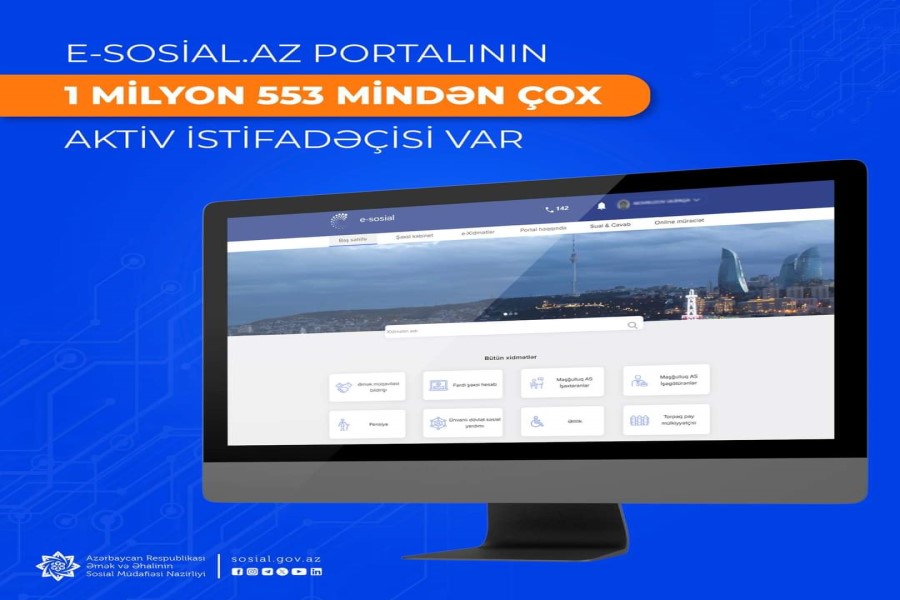 E-sosial.az portalının 1 milyon 553 mindən çox aktiv istifadəçisi var