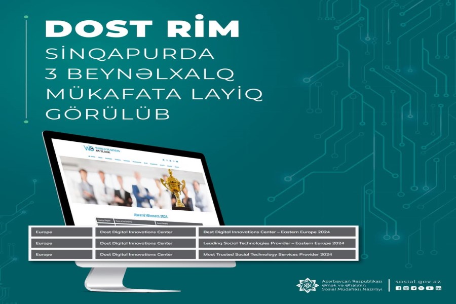 DOST RİM Sinqapurda 3 beynəlxalq mükafata layiq görülüb