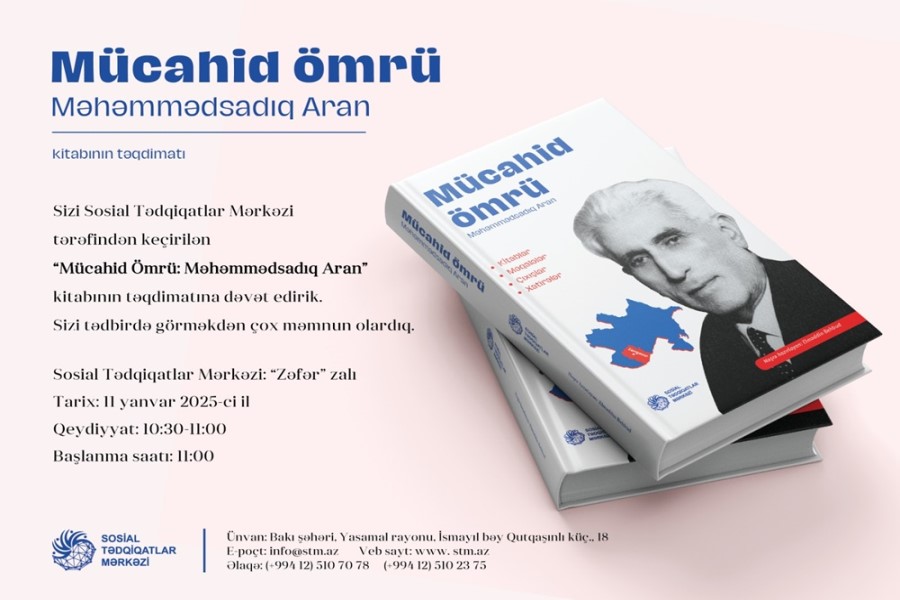 "Mücahid ömrü: Məhmədsadıq Aran" kitabının təqdimatı olacaq