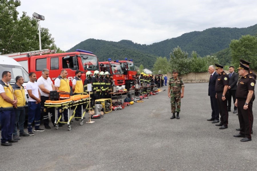 FHN-in Şimal-qərb Regional Mərkəzi nümunəvi mülki müdafiə məşqi təşkil edib