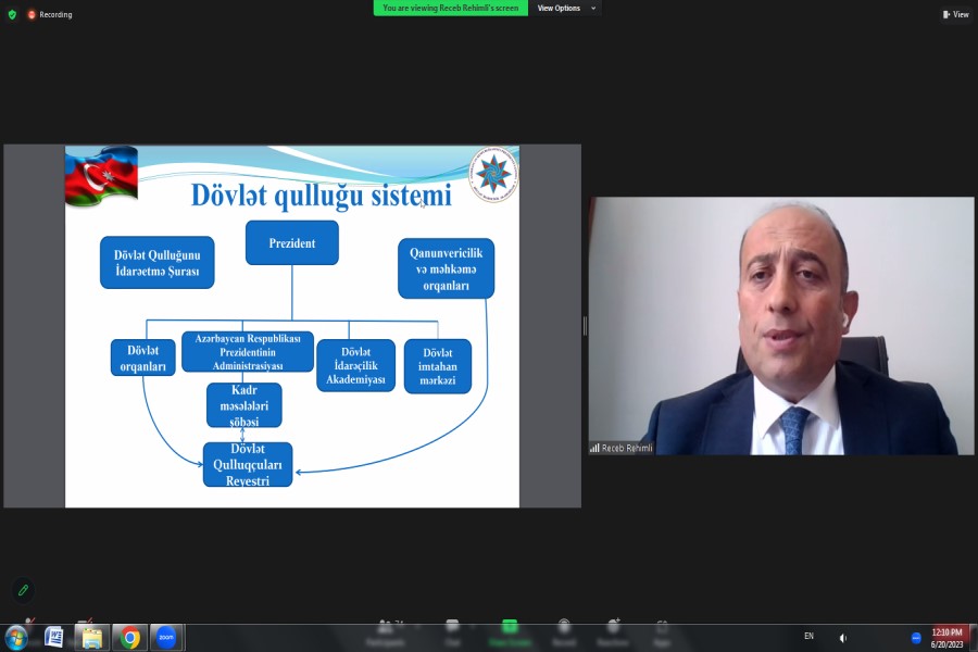 “Müasir dövrdə dövlət qulluqçularının xidməti fəaliyyətinin qiymətləndirilməsi” mövzusunda təlim keçirilib