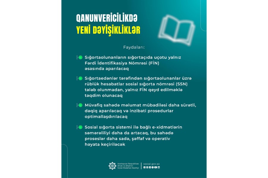 Sığortaolunanların sığortaçıda uçotu yalnız FİN ilə aparılacaq