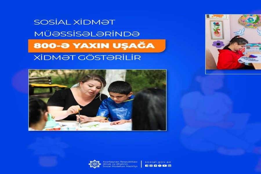 Sosial xidmət müəssisələrində 800-ə yaxın uşağa xidmət göstərilir