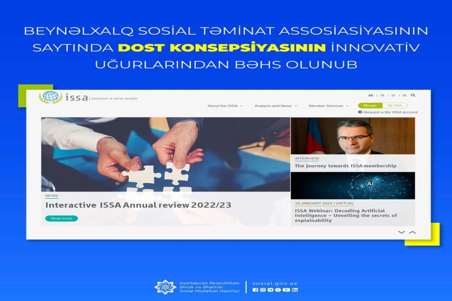Beynəlxalq Sosial Təminat Assosiasiyasının saytında DOST konsepsiyasının innovativ uğurlarından bəhs olunub