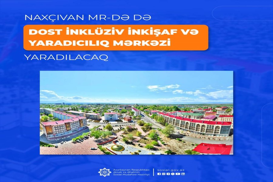 Naxçıvan MR-də də DOST İnklüziv İnkişaf və Yaradıcılıq Mərkəzi yaradılacaq