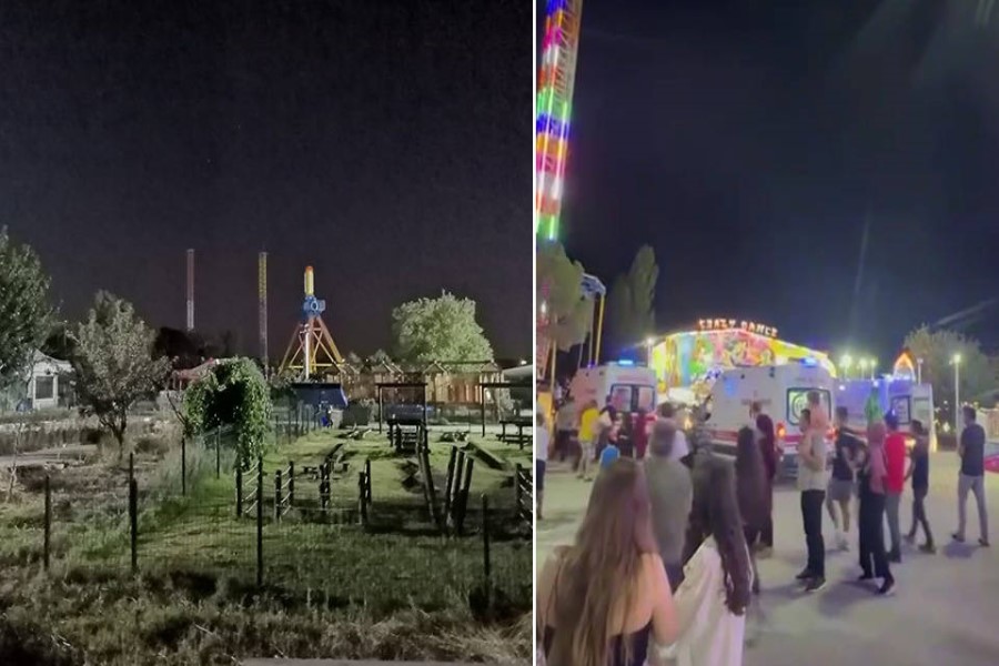 Lunaparkda yelləncək ağaca çırpıldı