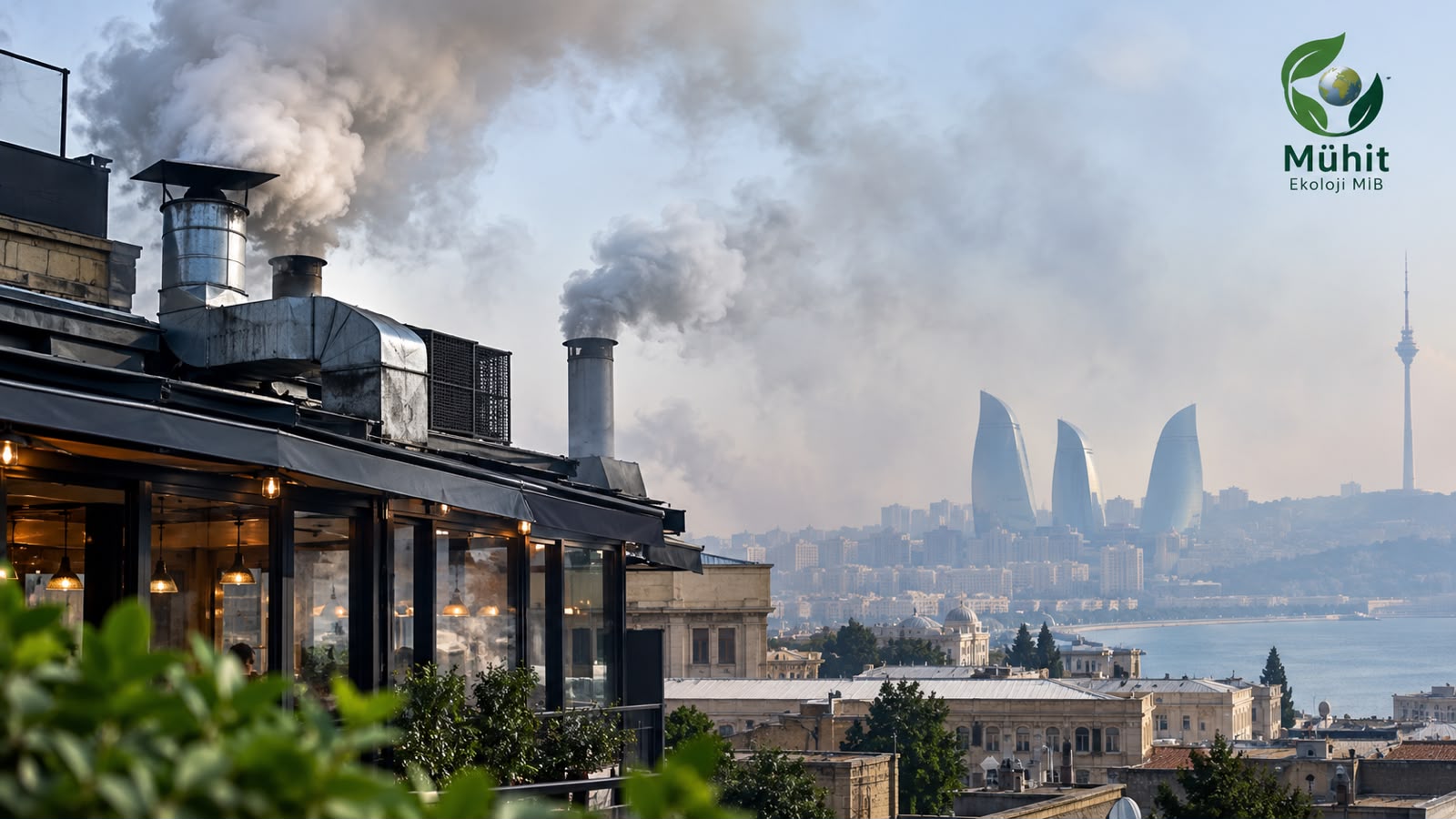 Bakı şəhərində tüstü dumanı