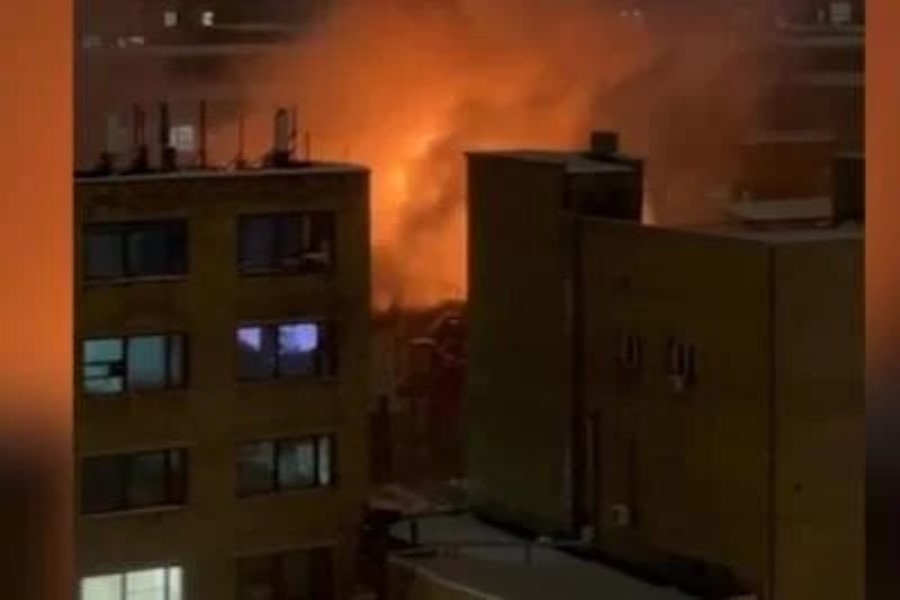 Moskvada Elektrozavodun binası yanıb