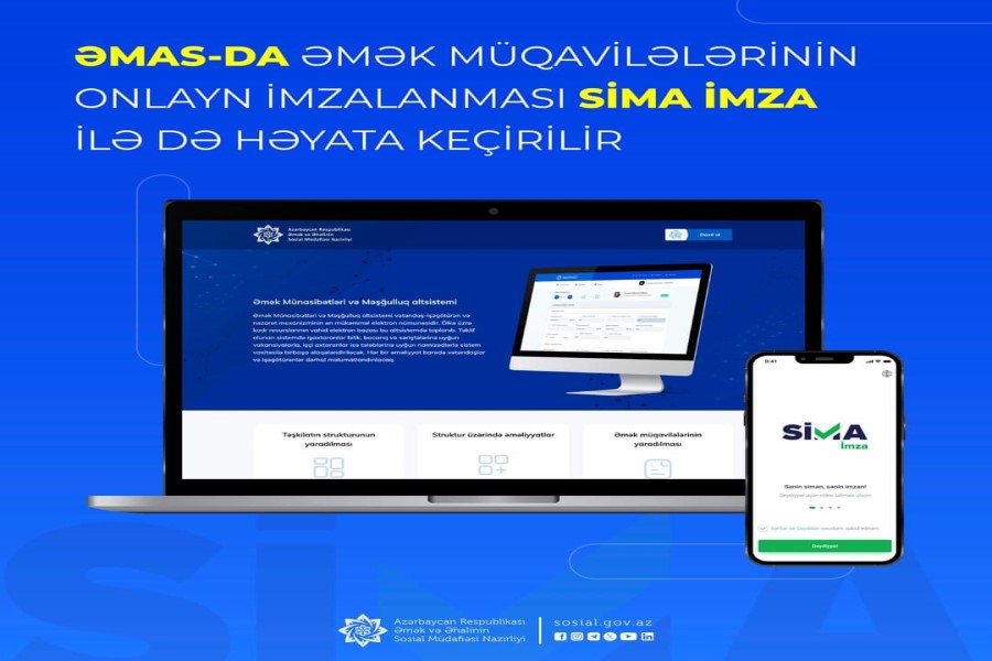 ƏMAS-da əmək müqavilələrinin onlayn imzalanmasının SİMA İmza ilə də həyata keçirilməsi imkanı yaradılıb