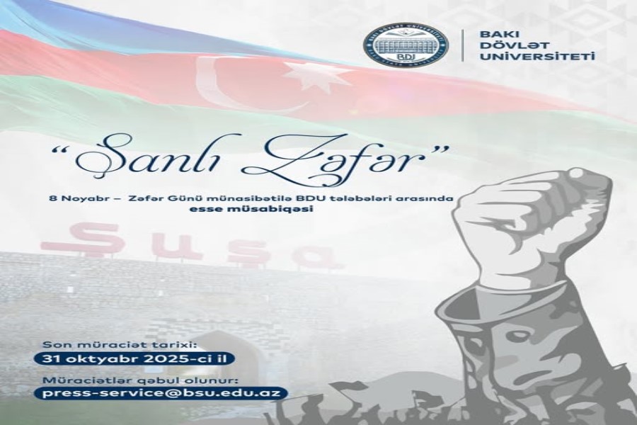BDU "Şanlı Zəfər” mövzusunda esse müsabiqəsi elan edir