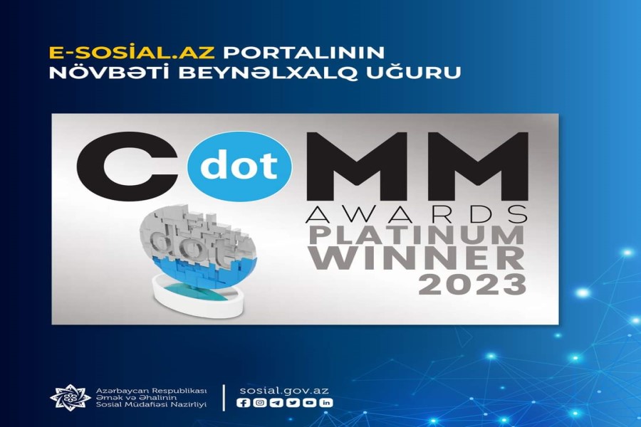 E-sosial.az portalı ABŞ-ın beynəlxalq onlayn “dotCOMM Awards” müsabiqəsinin qalibi seçilib