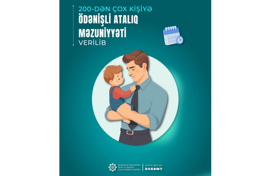 200-dən çox kişiyə ödənişli atalıq məzuniyyəti verilib
